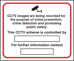 CCTV Crime Prevention & Public Safety Sign | 300mm x 250mm | Self Adhesive  Vinyl
