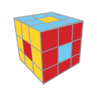 Cubes icon in isometric 3d style on a white background Rubik's design threedimensional cube