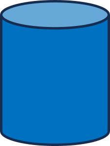 A blue cylinder with a blue top

Description automatically generated