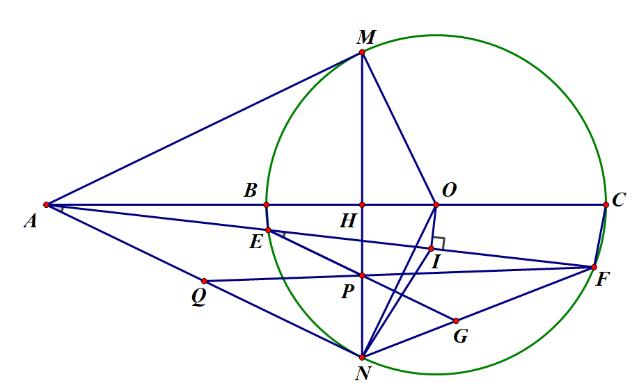 A diagram of a triangle with lines and circles
Description automatically generated